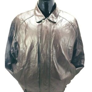Oscar Piel Men's Brown Size XL Perfect Leather Jacket Winter Motorcycle Coat